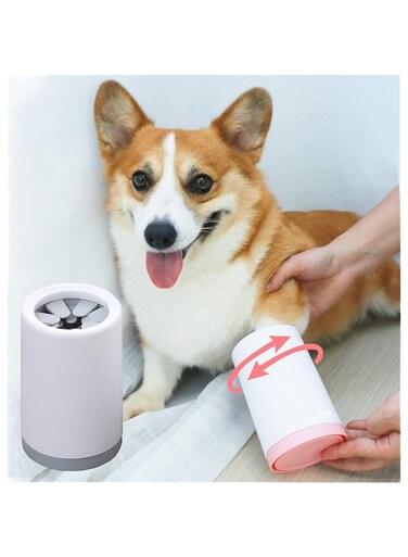 FDTY 1 pcs Dog Washer - Portable Paw Cleaner for Small Medium Dogs and Cats, Grey