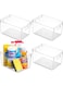 4-Pack Transparent Storage Box - Fridge Organizer Household Food Baskets for Countertops, Cabinets, Refrigerator, Freezer, Bedrooms, Bathrooms