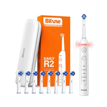 Bitvae R2 Rotating Toothbrush with 8 Brush Heads, 30-Day Battery Life
