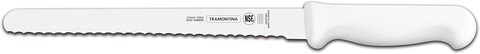 Tramontina Since 1911, Made In Brazil Professional 10 Inches Cake/Bread Slicer With Serrated Edge Stainless Steel Blade And White Polypropylene Handle