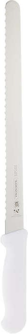 Tramontina Since 1911, Made In Brazil Professional 12 Inches Serrated Slicer Knife For Cold Cuts With Stainless Steel Blade And White Polypropylene Handle With Antimicrobial Protection