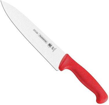 Tramontina Since 1911, Made In Brazil Professional 10 Inches Meat Knife With Stainless Steel Blade And Red Polypropylene Handle With Antimicrobial Protection