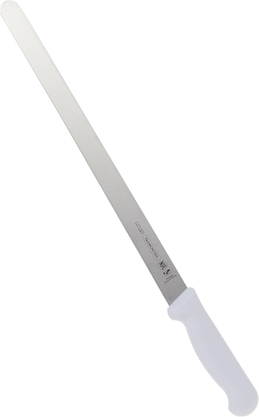 Tramontina Since 1911, Made In Brazil Professional 14 Inches Plain Edge Slicer Knife For Cold Cuts With Stainless Steel Blade And White Polypropylene Handle With Antimicrobial Protection