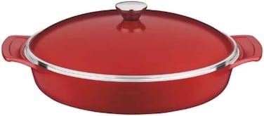 Tramontina Since 1911, Made In Brazil Lyon 32Cm 4.3L Red Forged Aluminum Frying Pan With Interior Starflon High Performance Pfoa Free Nonstick Coating