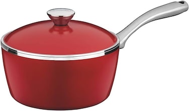 Tramontina Since 1911, Made In Brazil Lyon 20Cm 2.8L Red Forged Aluminum Saucepan With Interior Starflon High Performance Pfoa Free Nonstick Coating