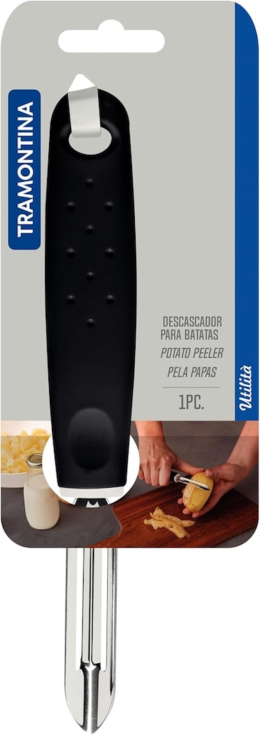 Tramontina Since 1911, Made In Brazil - Utilita Potato Peeler With Stainless Steel Blade And Black Polypropylene Handle