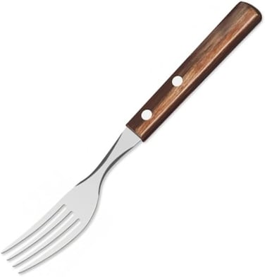 Tramontina Since 1911, Made In Brazil Stainless Steel Dessert Fork With Treated Brown Polywood Handle