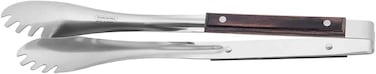 Tramontina Since 1911, Made In Brazil Churrasco Meat Tong With Stainless Steel Pincers And Treated Brown Polywood Handle