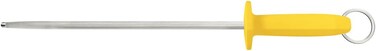 Tramontina Since 1911, Made In Brazil Professional 14 Inches Grooved Shapener With Carbon Steel Rod And Yellow Polypropylene Handle