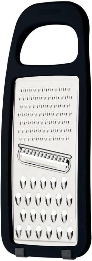 Tramontina Since 1911, Made In Brazil Utilita Stainless Steel Grater With Abs Handle And Black Rubber Holder