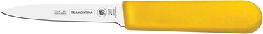 Tramontina Since 1911, Made In Brazil Professional 3 Inches Paring Knife With Stainless Steel Blade And Yellow Polypropylene Handle With Antimicrobial Protection