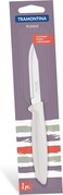 Tramontina Since 1911, Made In Brazil Plenus 3 Inches Vegetable And Fruit Knife With Stainless Steel Blade And White Polypropylene Handle