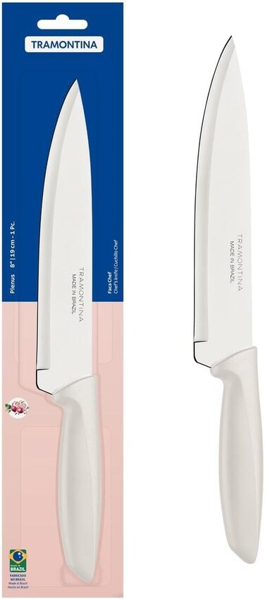 Tramontina Since 1911, Made In Brazil Plenus 8 Inches Bread Knife With Stainless Steel Blade And White Polypropylene Handle