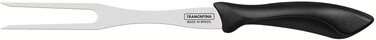 Tramontina Since 1911, Made In Brazil Affilata Carving Fork With Stainless Steel Blade And Black Polypropylene Handle