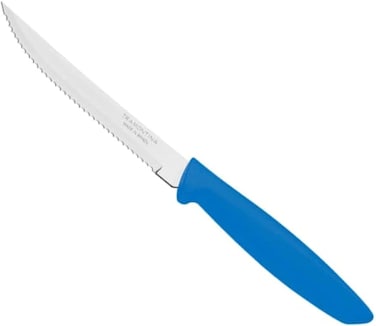 Tramontina Since 1911, Made In Brazil Plenus 5 Inches Steak And Fruit Knife With Stainless Steel Blade And Blue Polypropylene Handle