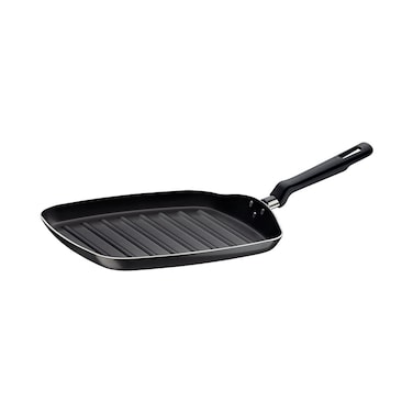 Tramontina Loreto Aluminum Skillet Grill with Interior Starflon Max Nonstick Coating and Bakelite Handle 26 cm, 1,0 L Graphite