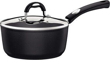 Tramontina Since 1911, Made In Brazil Monaco Induction 20Cm 2.6L Black Aluminum Saucepan With Interior And Exterior Starflon Premium Pfoa Free Nonstick Coating