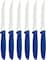 Tramontina Plenus 6 Pieces Steak And Fruit Knife Set With Stainless Steel Blades And Blue Polypropylene Handles