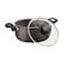 قدر ترامونتينا باريس من الألومنيوم، مطلي من الداخل والخارج بطبقة مانعة للالتصاق من نوع ستارفلون ماكس الرصاص، مع غطاء زجاجي، 24 سم، 4.9 لتر