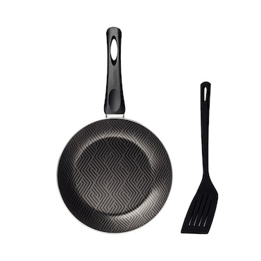 Tramontina Paris Aluminum Frying Pan with Interior and Exterior Starflon Max Lead Nonstick Coating with a Nylon Spatula, 24 cm 1,2 L