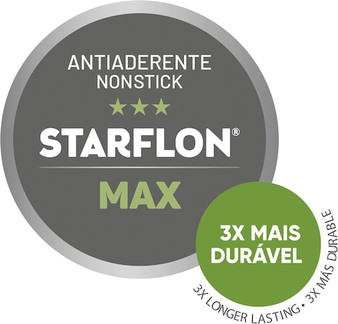 Tramontina Since 1911, Made In Brazil Paris 22Cm Aluminum Frying Pan With Interior Starflon Max Pfoa Free Nonstick Coating And Exterior Black Silicon Coating With Spatula