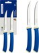 Tramontina Felice Steak Knife Set: 2 Micro-Serrated Stainless Steel Blades, Heat-Treated For Long-Lasting Edge, Blue Polypropylene Handles, Ideal For Cutting Steak &amp; Meats