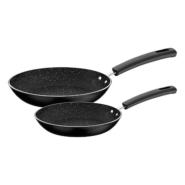 Tramontina 20cm + 26cm Sic&iacute;lia Black Aluminum Frying Pan Set with Interior and Exterior Starflon Excellent Nonstick Coating 2 pieces