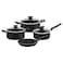 Tramontina Black Aluminum Cookware Set with Interior and Exterior Starflon Excellent Nonstick Coating 7 pieces