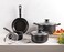 Tramontina Black Aluminum Cookware Set with Interior and Exterior Starflon Excellent Nonstick Coating 7 pieces