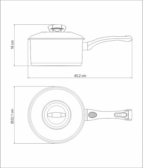 Tramontina Solar Bakelite 20cm 2.9L Stainless Steel Saucepan With Tri-Ply Bottom