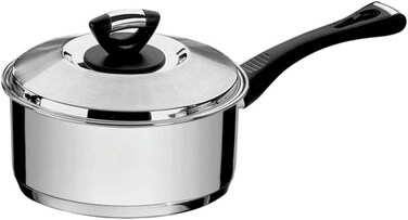 Tramontina Since 1911, Made In Brazil Solar Bakelite 20Cm 2.9L Stainless Steel Saucepan With Tri-Ply Bottom