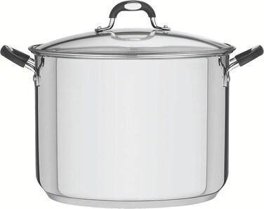Tramontina Solar Silicon 30cm 15.4L Stainless Steel Stock Pot With Tri-Ply Bottom