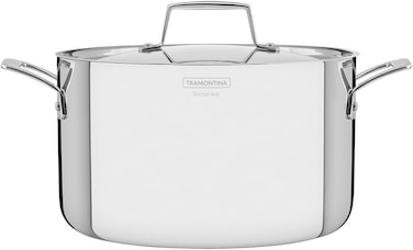 Tramontina Since 1911, Made In Brazil Grano 24Cm 5.8L Stainless Steel Deep Casserole With Tri-Ply Body