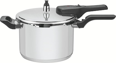 Tramontina Brava Stainless Steel Pressure Cooker With Tri-Ply Base, 22cm Diameter, 6 Litre Capacity 62416220