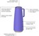 Tramontina Since 1911, Made In Brazil Exata Purple Plastic Thermal Flask With 1 Liter Glass Liner