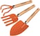 Tramontina Since 1911, Made In Brazil 3 Pieces Garden Tool Set With Special Carbon Steel And Wood Handle Includes Garden Trowel + 3 Teeth Cultivator + 4 Teeth Garden Fork