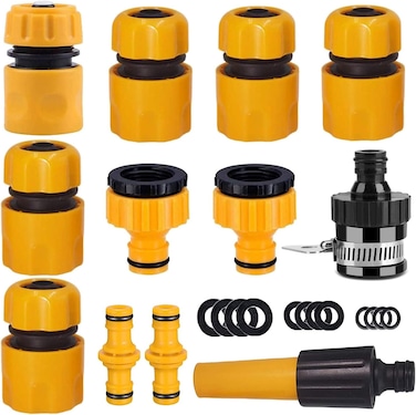 Tramontina Since 1911, Made In Brazil Plastic Double Quick Connectors For 1/2-Inch, 5/8-Inch And 3/4-Inch Hoses