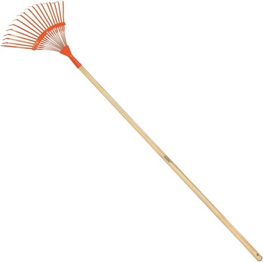 Tramontina Since 1911, Made In Brazil Fixed Metallic Leaf Rake With 18 Flat Wire Teeth With 120 Cm Wood Handle