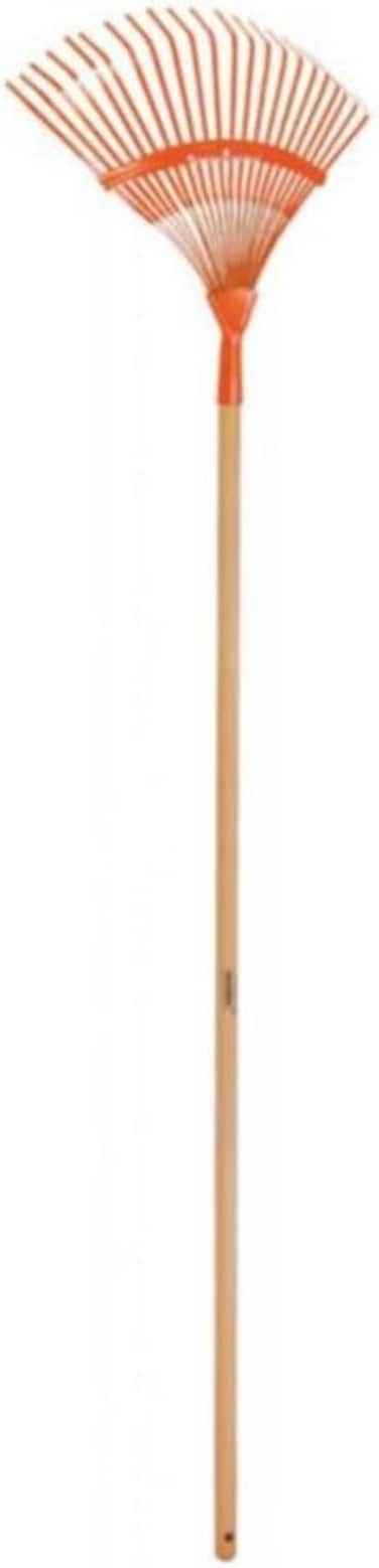 Tramontina Since 1911, Made In Brazil Fixed Metallic Leaf Rake With 22 Flat Wire Teeth With 120 Cm Wood Handle