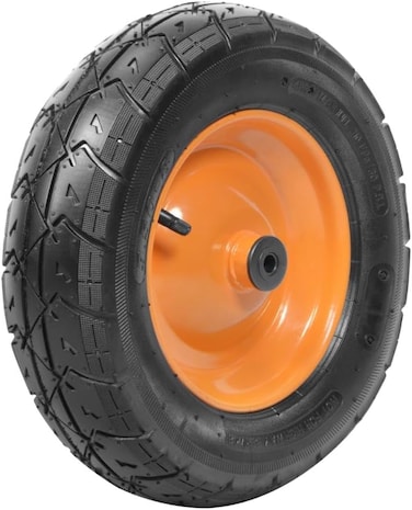 إطار ترامونتينا الهوائي مقاس 3.5/8 بوصة وعجلة معدنية لعربة يدوية مع بطانة بلاستيكية