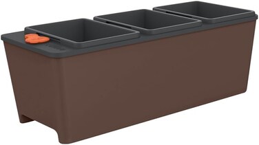 Tramontina Since 1911, Made In Brazil 10.5L Brown Polypropylene Triple Self-Watering Planter