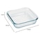 MARINEX Medium Square Glass Roaster 1.8L &ndash; Durable Heat-Resistant Bakeware Dish   Transparent Oven-Safe Roasting &amp; Baking Tray