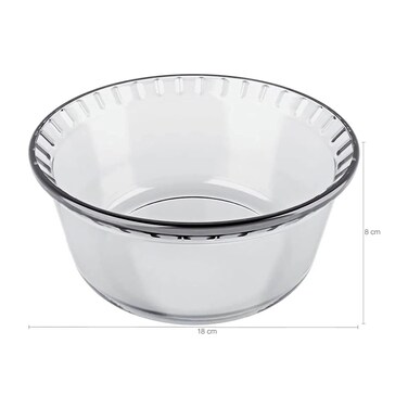 MARINEX Medium Glass Souffl&eacute; Dish 1.4L &ndash; Durable Heat-Resistant Bakeware  Transparent Oven-Safe Round Souffl&eacute; &amp; Baking Dish Ideal for Souffl&eacute;s, Casseroles,Pasta Bakes,Desserts &amp; Family Meals
