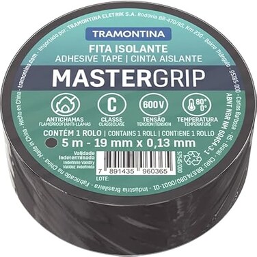 Tramontina Since 1911, Made In Brazil 0.13X19Mm 20M Black Flame Retardant Electrical Tape Class C