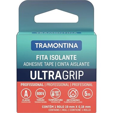 Tramontina Since 1911, Made In Brazil 0.18X19Mm 5M Black Flame Retardant Electrical Tape Class A
