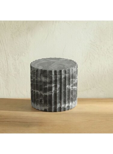 HOME Velora Cotton Jar Grey Bathroom Storage Container Organizer Velora Cotton Jar 10.8x8cm Grey