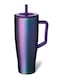 40 oz Tumbler with Handle and Straw   100% Leakproof Insulated Tumbler with Lid and Straw   Made of Stainless Steel   Cup Holder Friendly Base   40oz (Aurora Purple)