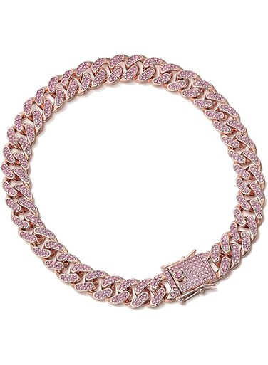 Duomama Chic Metal Pet Necklace for Cats &amp; Puppies,Crystal Pet Necklace, Stylish Pet Accessory, Decorative Metal Chain (10 Inches)