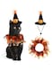 Cat Witch Costume Suit for Halloween Party Decoration, Small Dogs &amp; Cats Tutu Collar and Witch Pumpkin Hat Cute Costume Suit Kitten Outfit Clothing for Birthday Party Thanksgiving Halloween Holiday