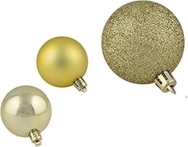 10 Cm Christmas Balls Ornaments 2 Pack (Each Box 6) Total 12 Pcs Shatterproof Christmas Tree Decorations Hanging 10 Cm Ball for Xmas Tree Holiday Wedding Party. (Gold)